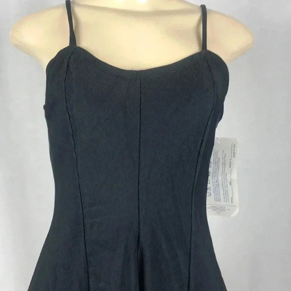 Zuliana Size Small Black Ribbed Spaghetti Strap Mini Dress. Made in USA New - Picture 2 of 6